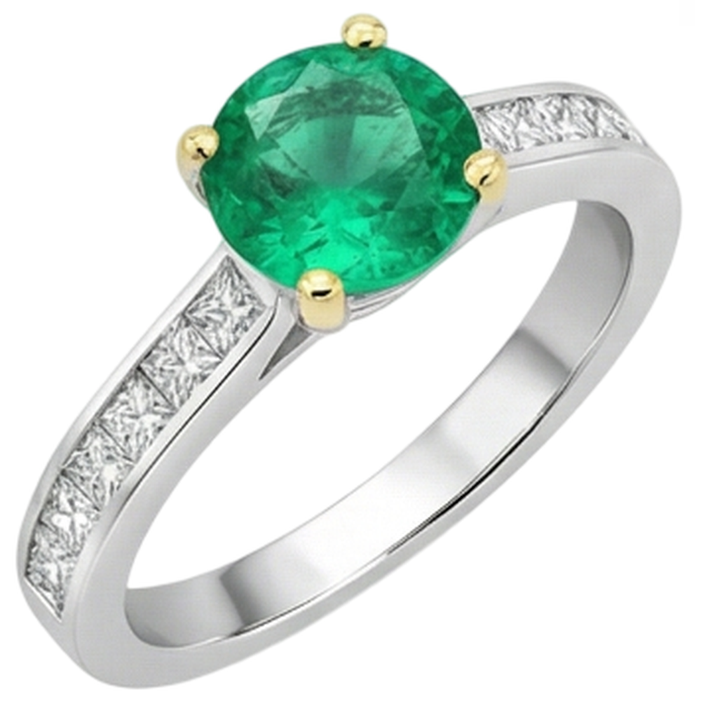 Artisan Fine Emerald Colored Stone Ring 2.50 ct – side view