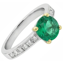 Earth-Mined Fine Emerald Colored Stone Ring – angle view