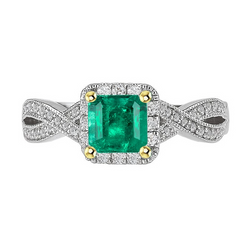 Natural Twisted Shank Fine Emerald Gemstone Ring 2.50 ct