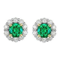 Fine Emerald GIA-Certified Gemstone Earring 1.50 ct in 14 Karat