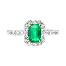 Emerald Gemstone Ring 2-ct 14 Karat Two Tone Gold – main view