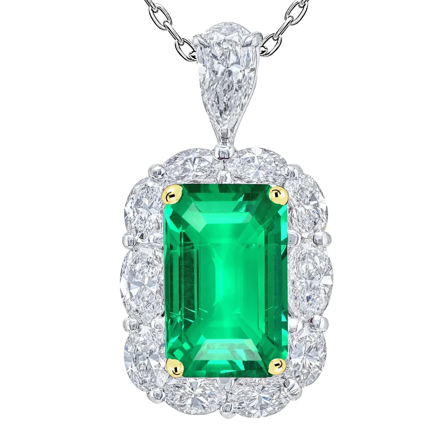Designer Emerald Precious Stone Pendant 6 ct – main view