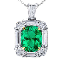 Oval Cut Colombian Emerald ring in 14K Two Tone Gold – main view
