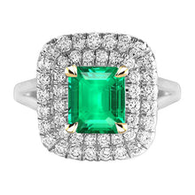Emerald Cut Emerald ring in Two-Tone 14K Gold – main view