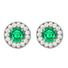 Round Brilliant Colombian Emerald ring in Two-Tone 14K Gold – main view