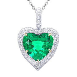 Fine Emerald Gemstone Pendant – GIA-Certified 6 ct 14K Two Tone
