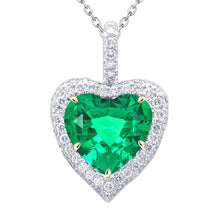 Heart Cut Fine Emerald ring in 14K Two Tone Gold – main view