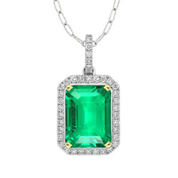 Precious Stone Pendant 14 Karat Two Tone Gold – Colombian