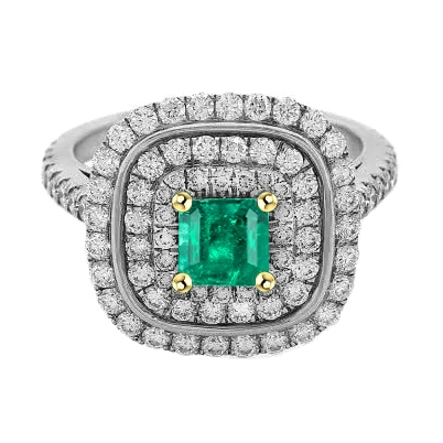 Bespoke Emerald Gemstone Ring 1 ct – main view