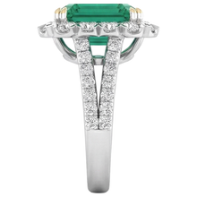 Green Emerald Natural Earth Mined Diamond Ring