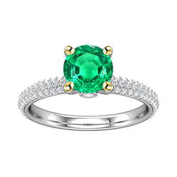 GIA Certified Emerald Precious Stone Ring 1 ct – 14K Two Tone