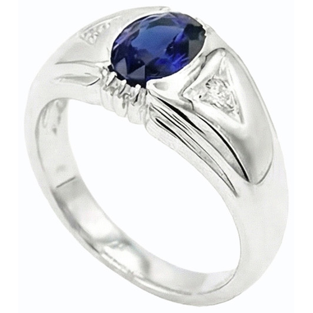 natural round sapphire 1.25ct ring close up detail