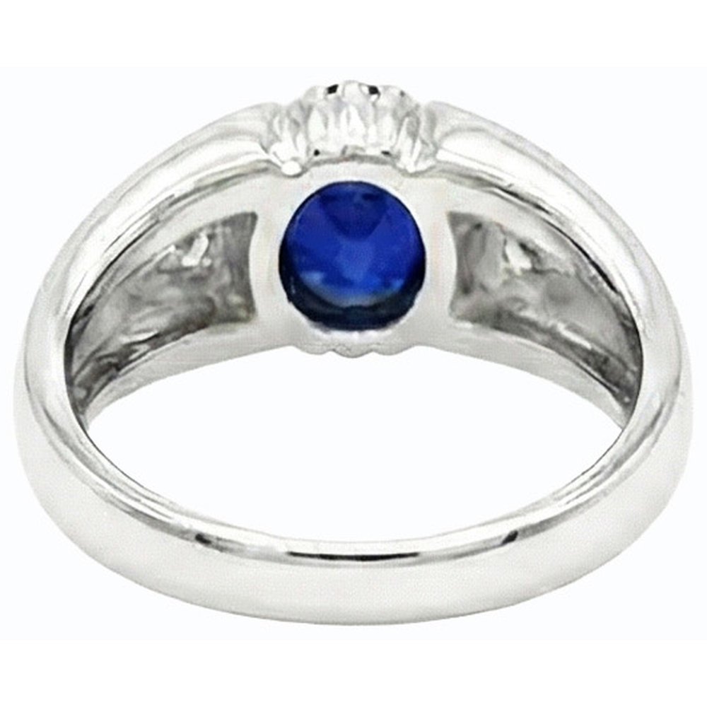 natural round sapphire 1.25ct ring top view