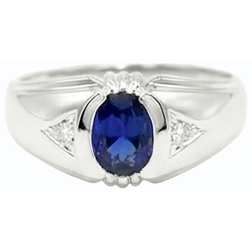 natural round sapphire 1.25ct ring profile view