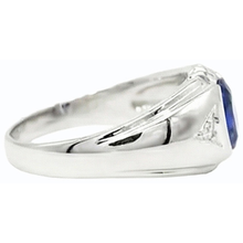 natural round sapphire 1.25ct ring on white background