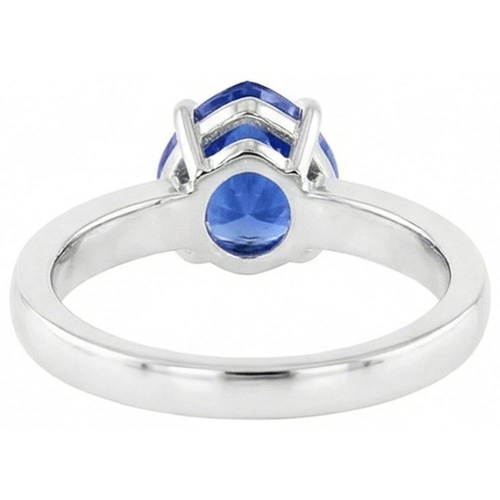 Gypsy Gemstone Jewellery Trillion Sapphire Ring Flush Setting 2 Carats