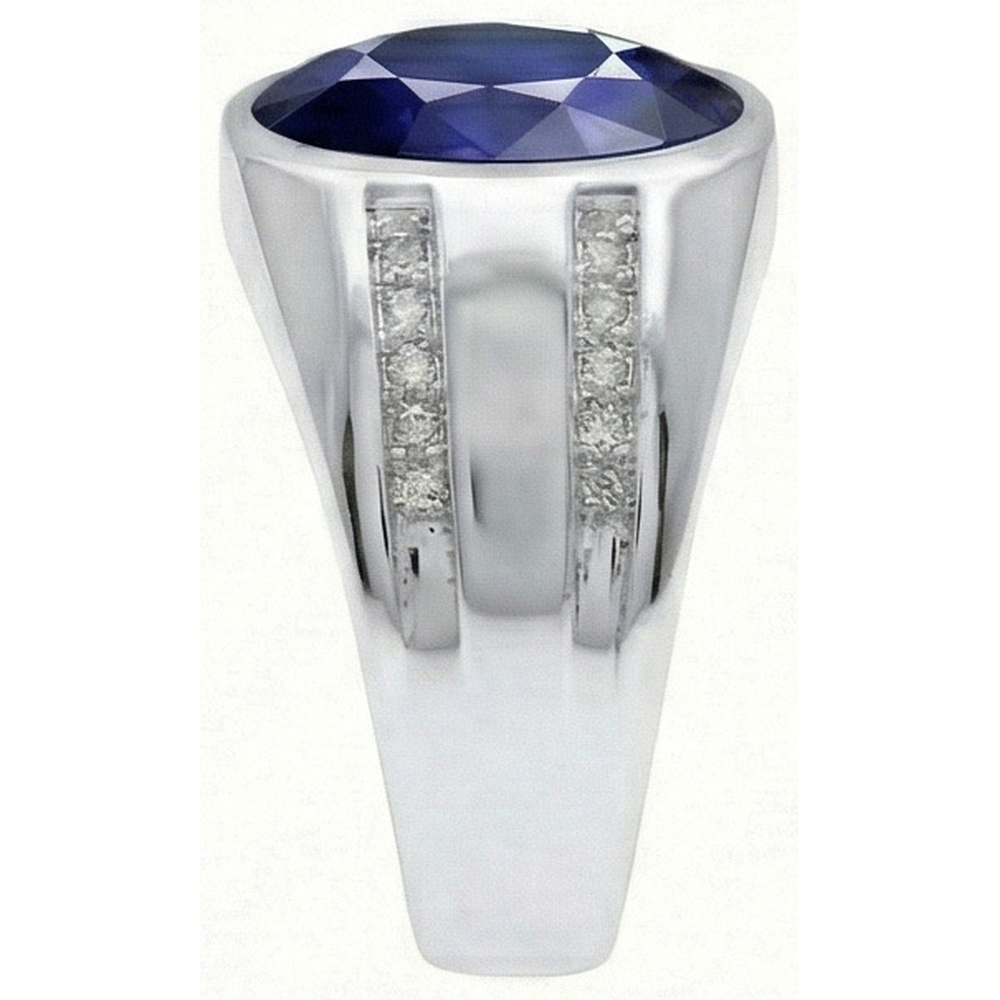 Gypsy Gemstone Vintage Style Oval Blue Sapphire Mens Natural Earth Mined Diamond Ring