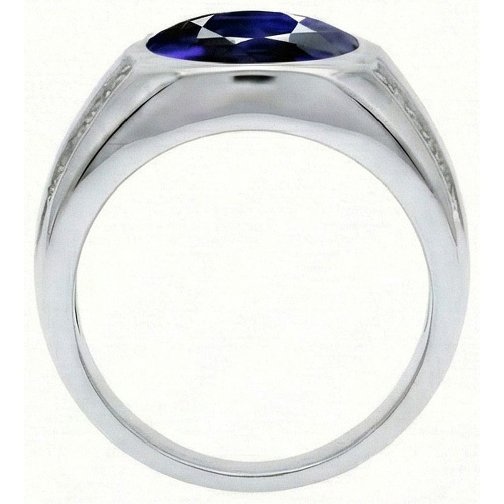 Gypsy Gemstone Vintage Style Oval Blue Sapphire Mens Natural Earth Mined Diamond Ring