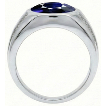 Gypsy Gemstone Vintage Style Oval Blue Sapphire Mens Natural Earth Mined Diamond Ring