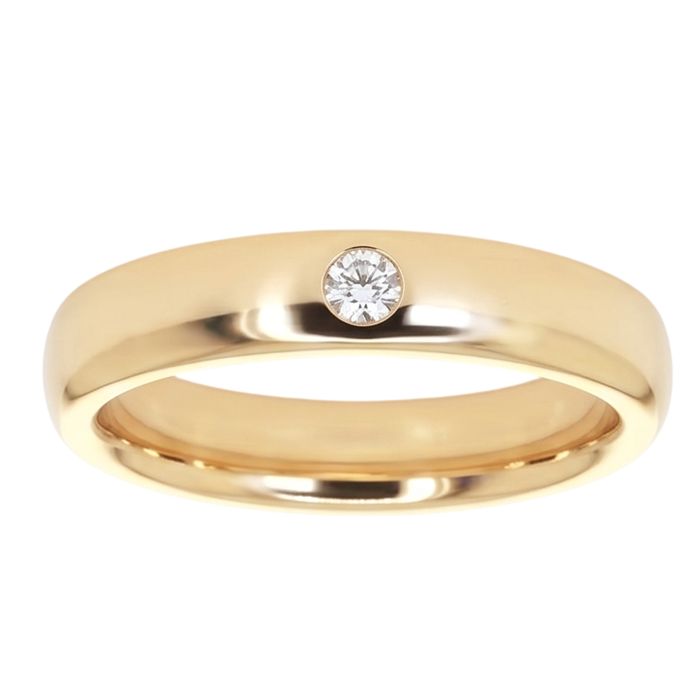Gypsy Natural Earth Mined Diamond Band 0.25 Carats Yellow Gold 14K Men's Ring