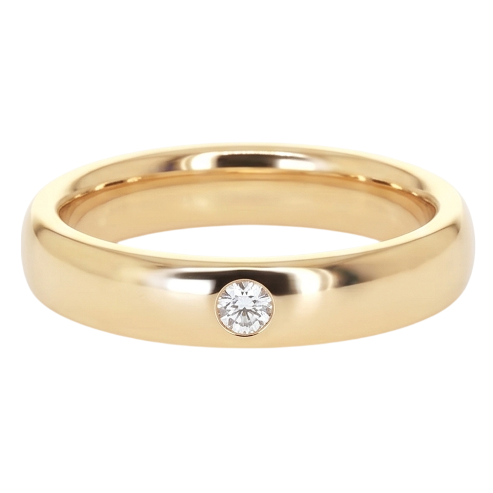 Gypsy Natural Earth Mined Diamond Band 0.25 Carats Yellow Gold 14K Men's Ring