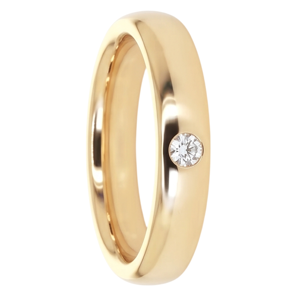 Gypsy Natural Earth Mined Diamond Band 0.25 Carats Yellow Gold 14K Men's Ring