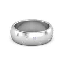 Gypsy Set Round Genuine Diamond Band 0.90 Carats White Men's Ring