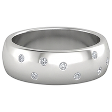Gypsy Set Round Natural Earth Mined Diamond Band 0.90 Carats White Gold 14K Men's Ring