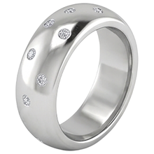 Gypsy Set Round Natural Earth Mined Diamond Band 0.90 Carats White Gold 14K Men's Ring