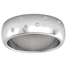 Gypsy Set Round Natural Earth Mined Diamond Band 0.90 Carats White Gold 14K Men's Ring