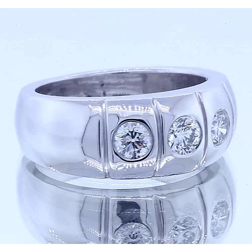 Gypsy Three Round Genuine Diamond Anniversary Band Jewelry