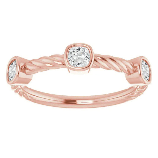 Half Eternity Band Cushion Old Miner Real Diamond Bezel Set 4.50 Carats