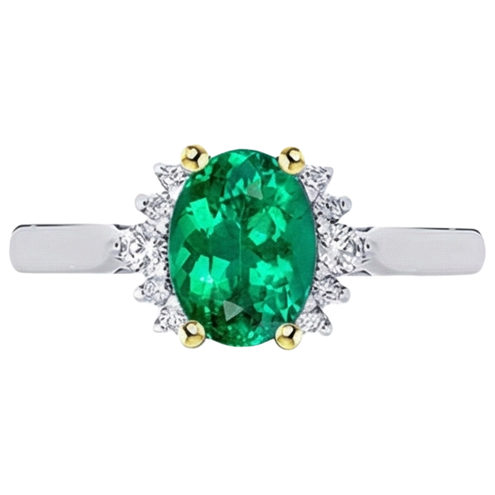 Earth-Mined Emerald Gemstone Ring – profile view