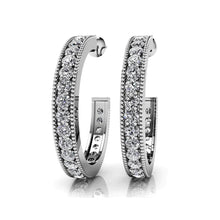 Half Hoop Genuine Diamond Vinatge Style Earrings