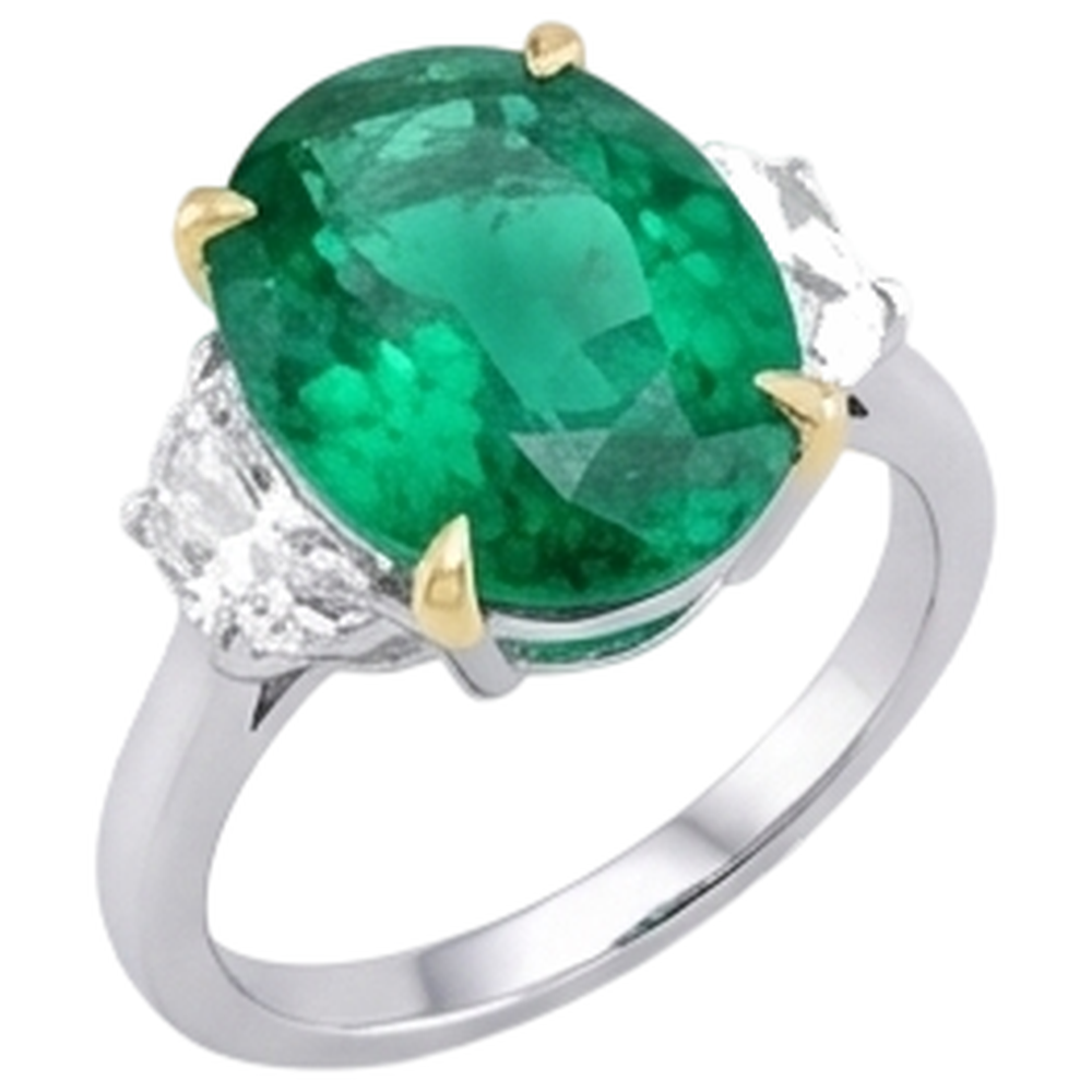 Refined Colombian Emerald Colored Stone Ring 5 ct – side view