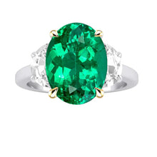 Refined Colombian Emerald Colored Stone Ring 5 ct – main view
