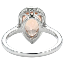 Halo 10 Ct Morganite With Natural Earth Mined Diamonds Ring White Gold 14K