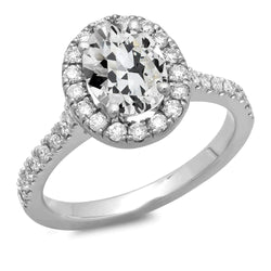 Halo 11 Carat Wedding Natural Earth Mined Diamond Ring
