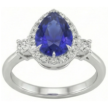 natural round sapphire 5ct ring top view