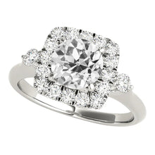 Halo 3 Stone Style Ring Old Cut Real Round Diamonds 5.50 Carats
