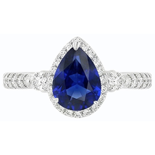 Halo Anniversary Ceylon Sapphire Ring & Natural Earth Mined Diamonds 5 Carats Jewellery