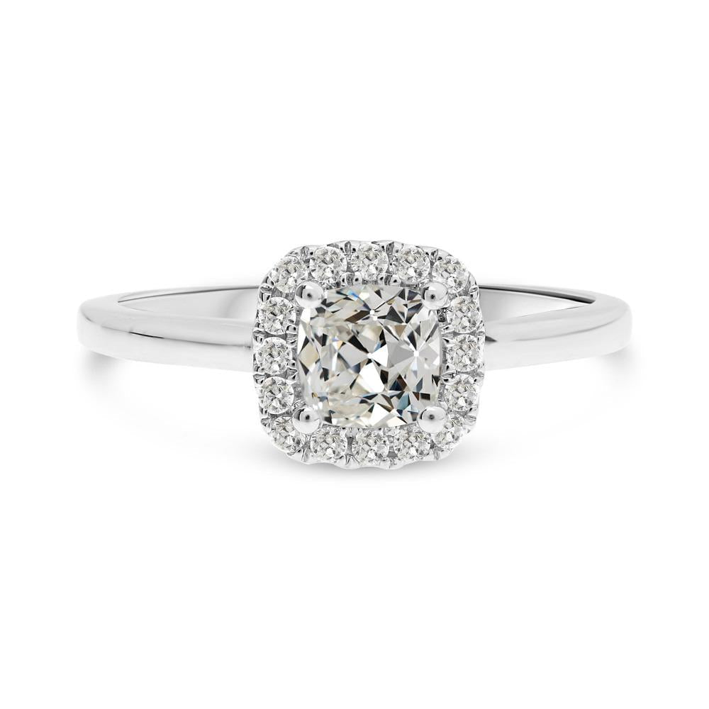 Halo Anniversary Ring Cushion Old Mine Cut Genuine Diamond 3.50 Carats