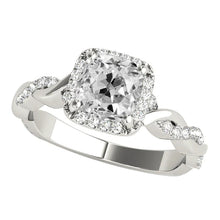 Halo Anniversary Ring Cushion Old Miner Real Diamond Twisted Shank 6 Carats