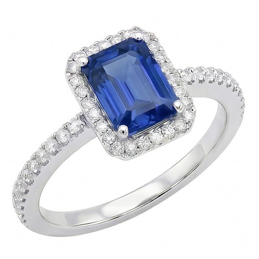 natural emerald sapphire 3ct ring front view