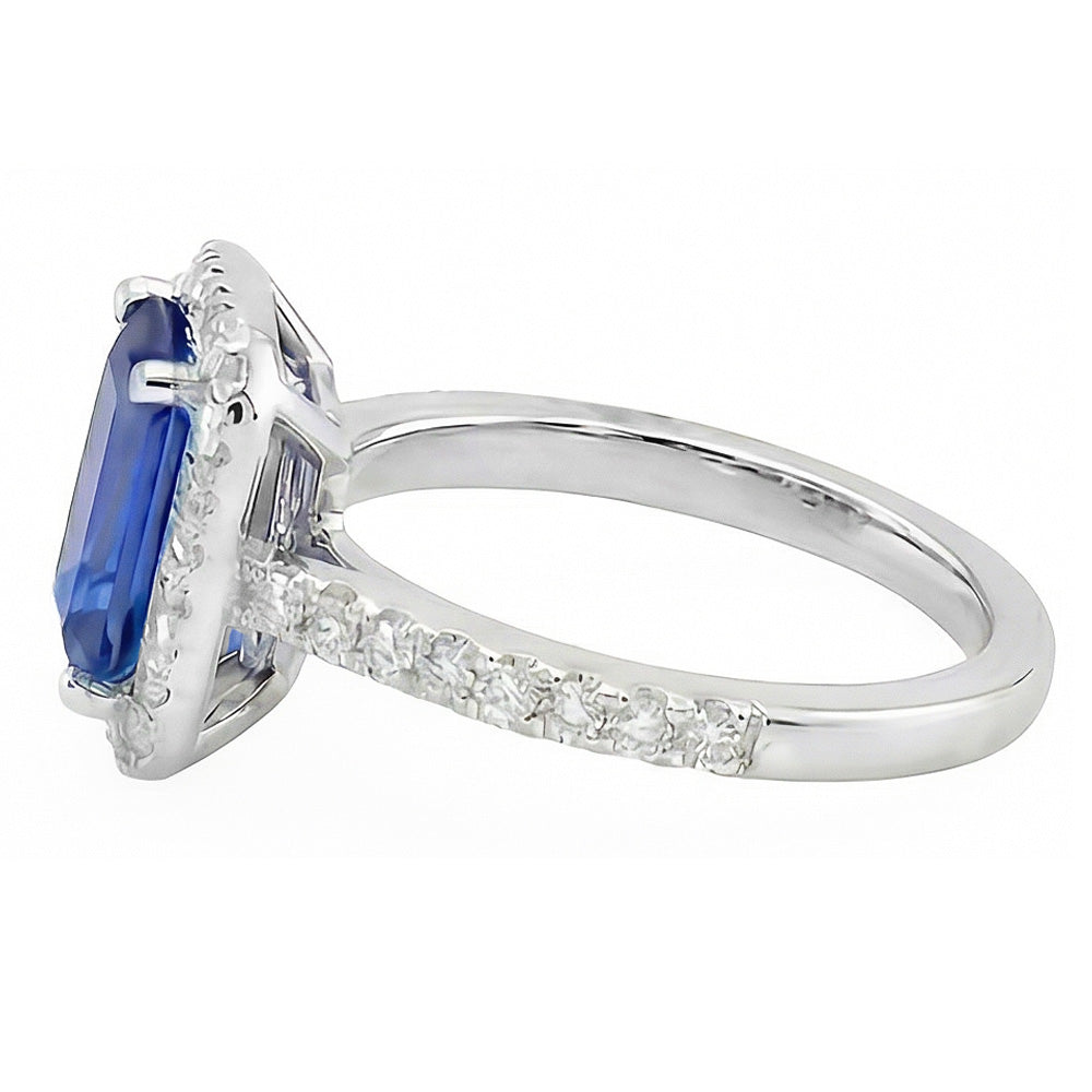 natural emerald sapphire 3ct ring top view