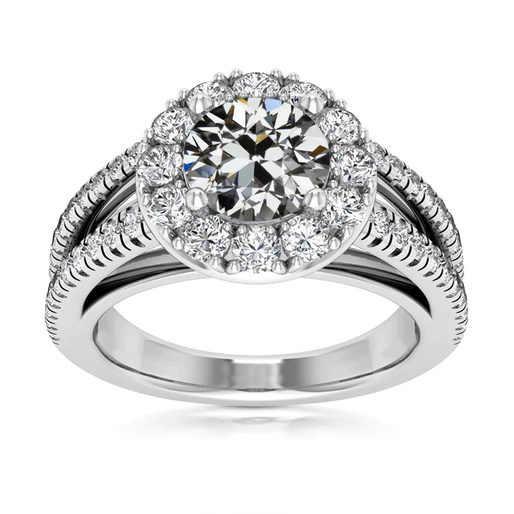 Halo Anniversary Ring Old Miner Real Diamond Split Shank 7 Carats