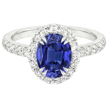 natural round sapphire 5.50ct ring top view
