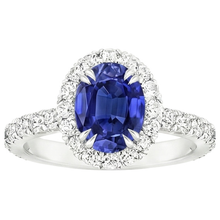 natural round sapphire 5.50ct ring profile view