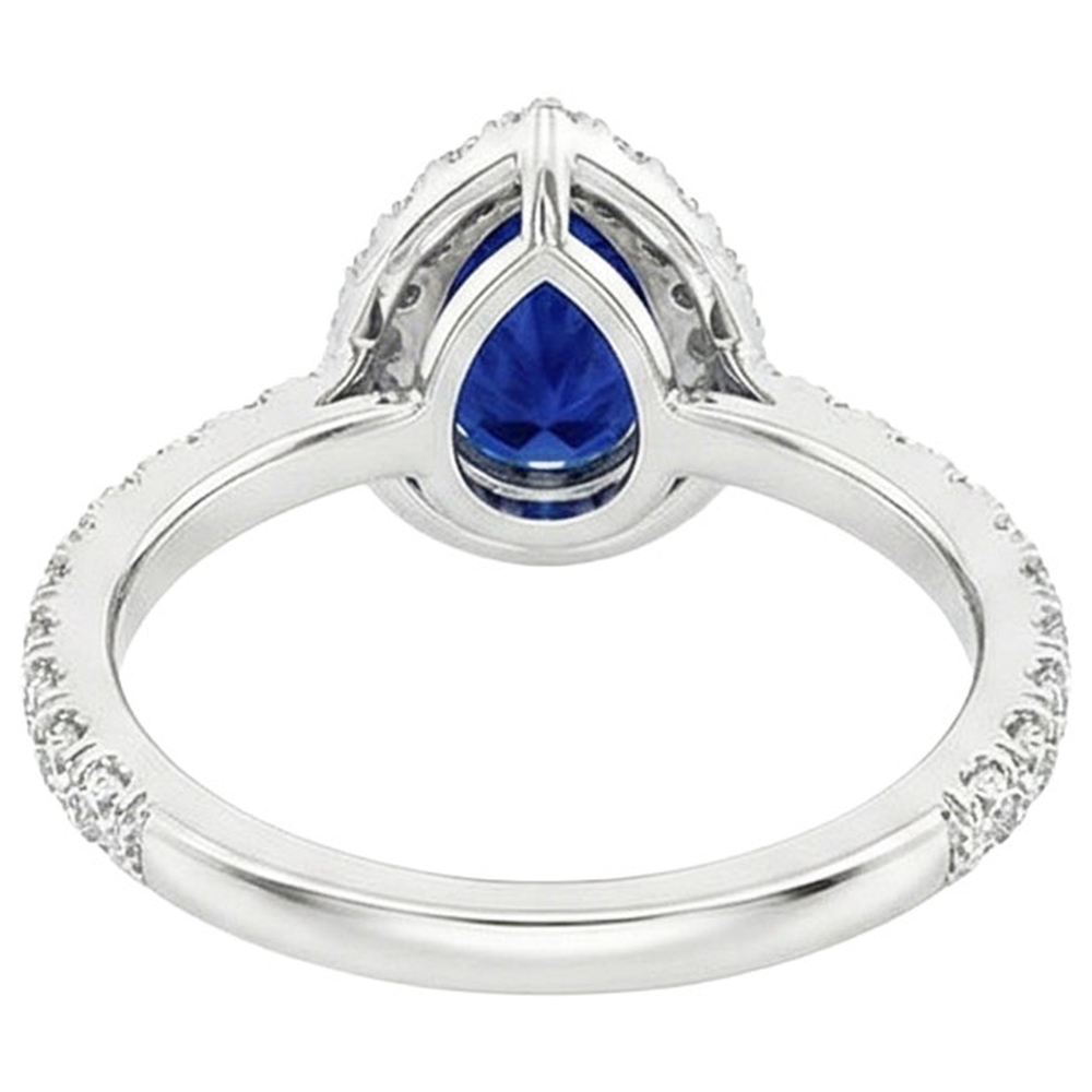 natural round sapphire 4.50ct ring side angle