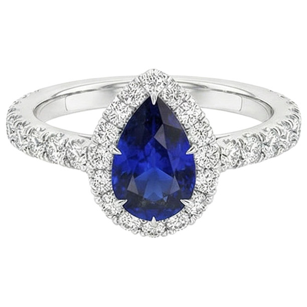 natural round sapphire 4.50ct ring profile view